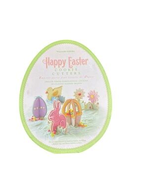 William Sonoma Happy Easter 3D Cookie Cutter Set with Recipe Cards Set of 8